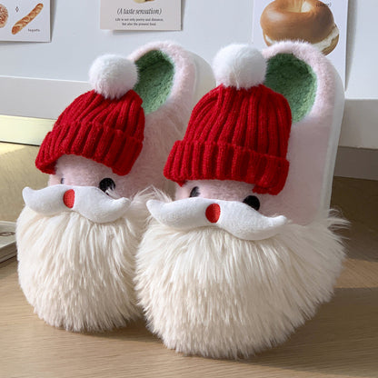 Cute Christmas Santa Claus Home Slippers For Women