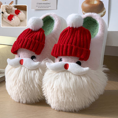 Cute Christmas Santa Claus Home Slippers For Women