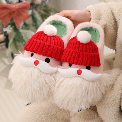 Cute Christmas Santa Claus Home Slippers For Women