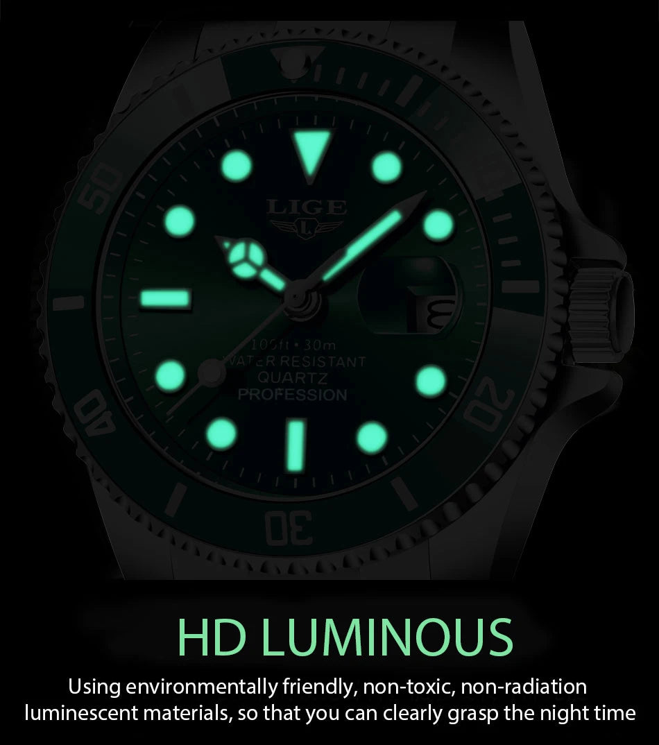 Luxury Fashion Diver Watch Men Waterproof