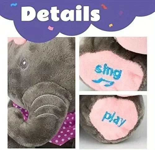 Animated Elephant Toys Plush Singing Elephant with Ears Moving