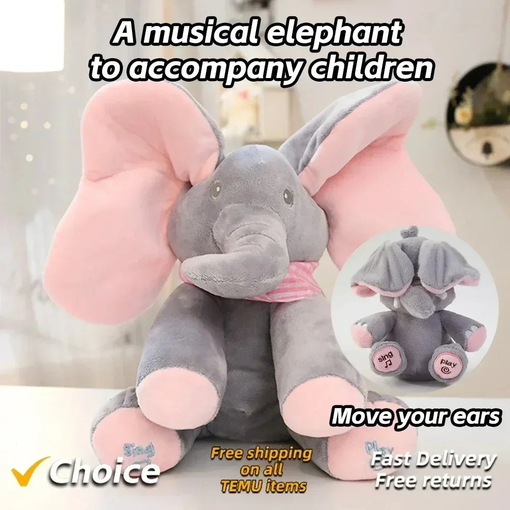 Animated Elephant Toys Plush Singing Elephant with Ears Moving