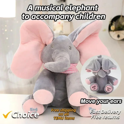 Animated Elephant Toys Plush Singing Elephant with Ears Moving