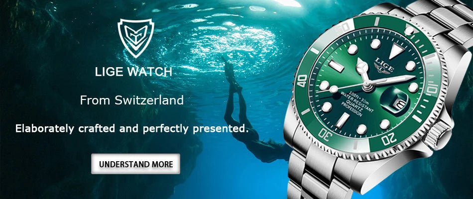 Luxury Fashion Diver Watch Men Waterproof