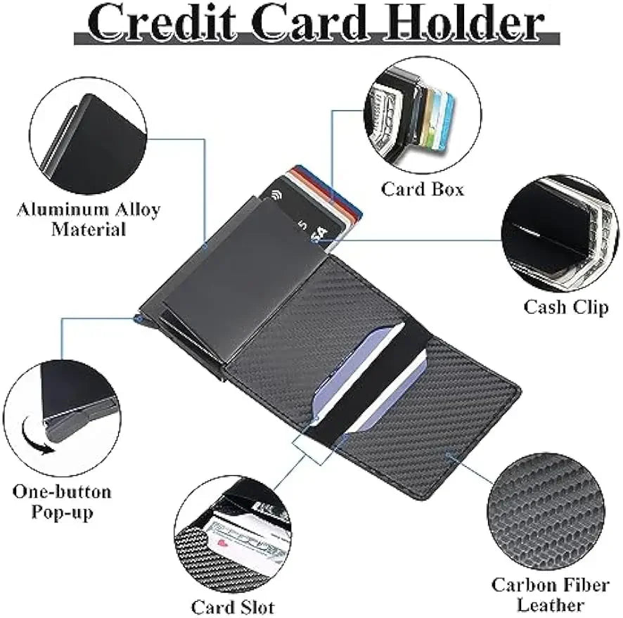 Carbon Fiber Credit Card Holder Wallet Men