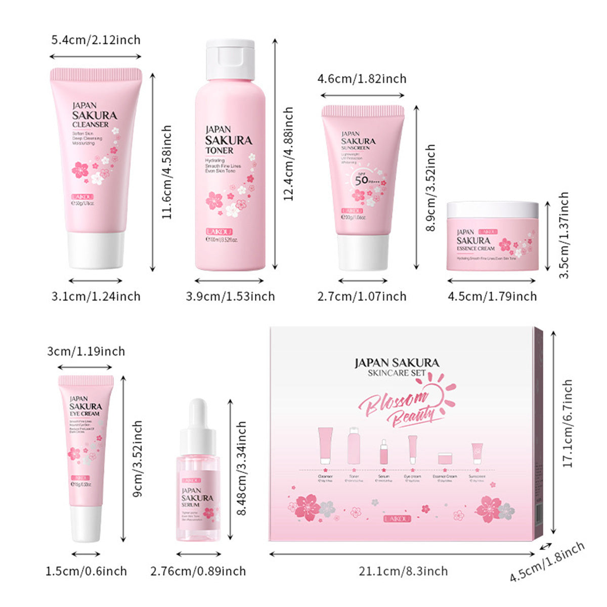 Skin Care Set JAPAN SAKURA Women Beauty